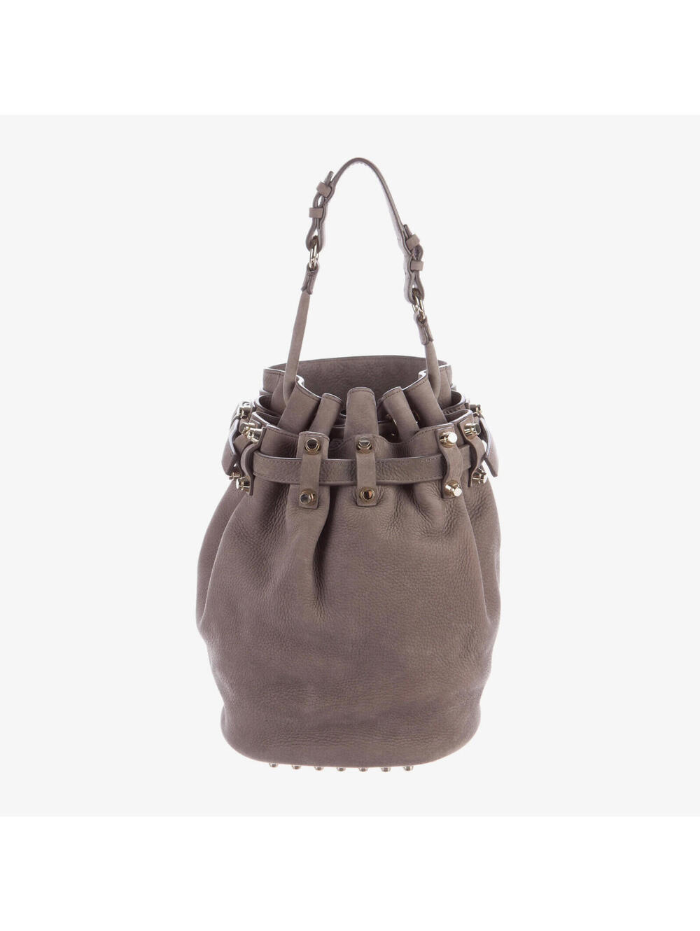 Alexander Wang Diego Bucket Bag Taupe Gray Gold Hardware